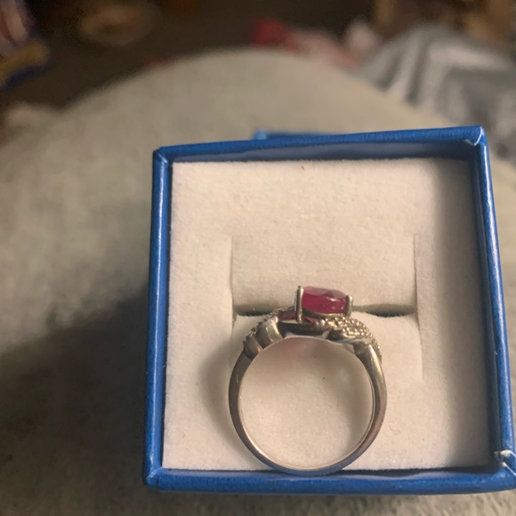 Genuine Niassa ruby sterling silver w diamond accents - Picture 8 of 8